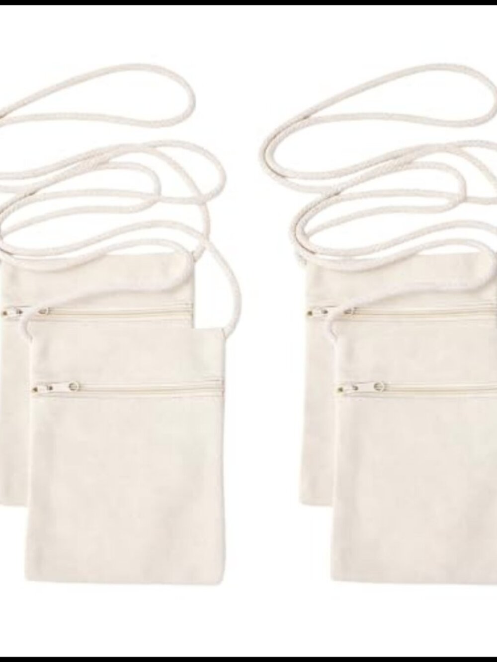 Blank Canvas Crossbody Bag 4 Pack DIY Craft Purse Set
